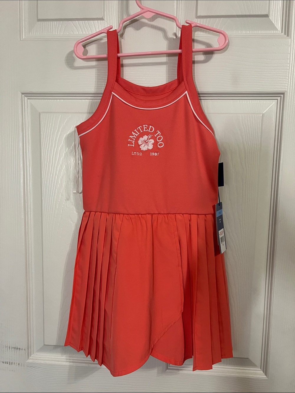 Limited Too Bright Coral Pleated Tank Dress